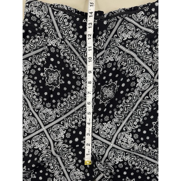 Monteau Los Angeles Linen Blend Wide Leg Bandana Print Pants XL Black White - Picture 5 of 11